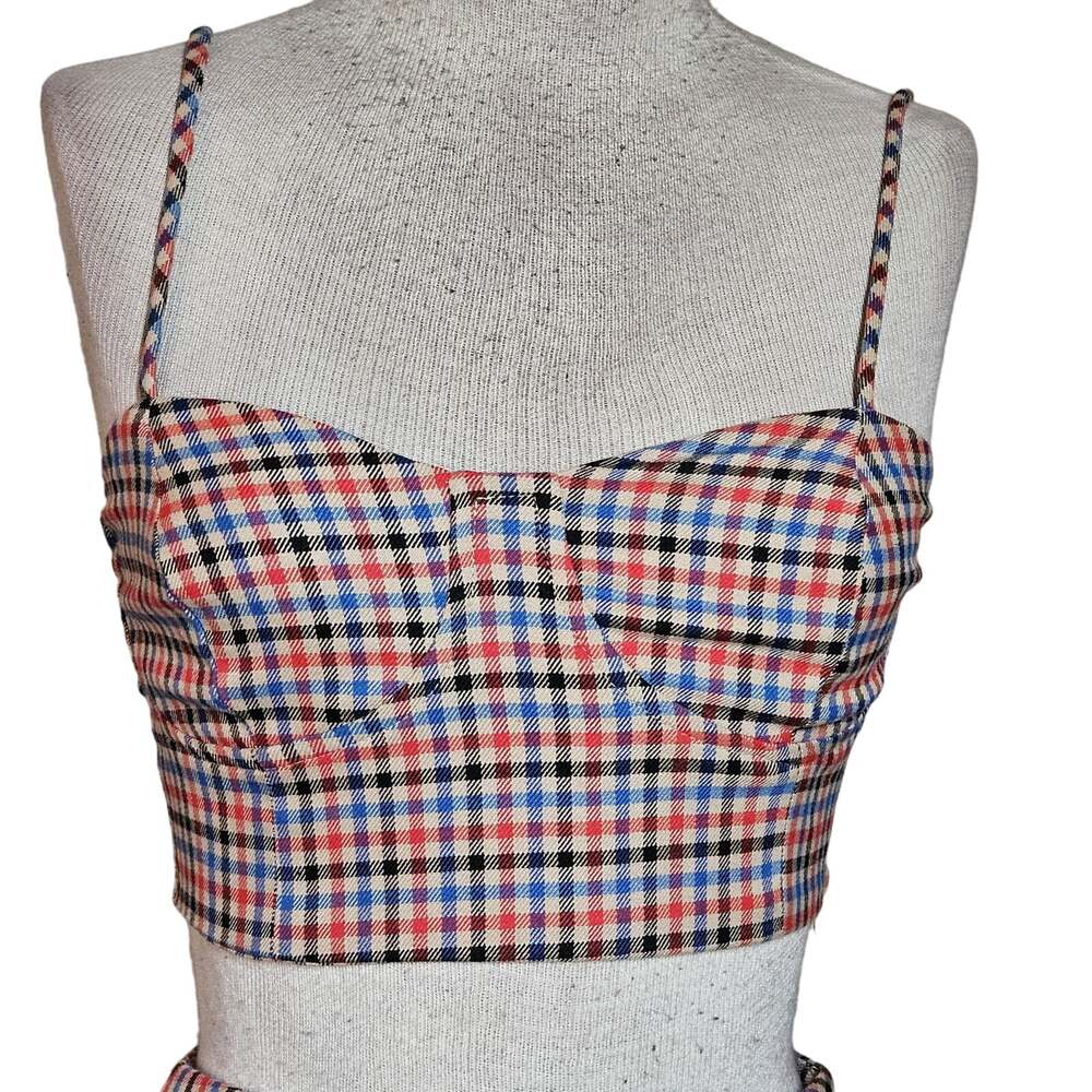 Plaid Spaghetti Strap Crop Top Size XS